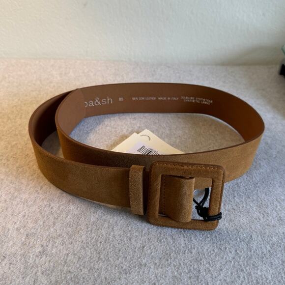 ba&sh Betty Buckle | Bloomingdale ba&sh Betty Suede Square Buckle Belt in Brown Size 85 (29in)